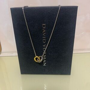 David Yurman Silver and Gold Interlocking Necklace